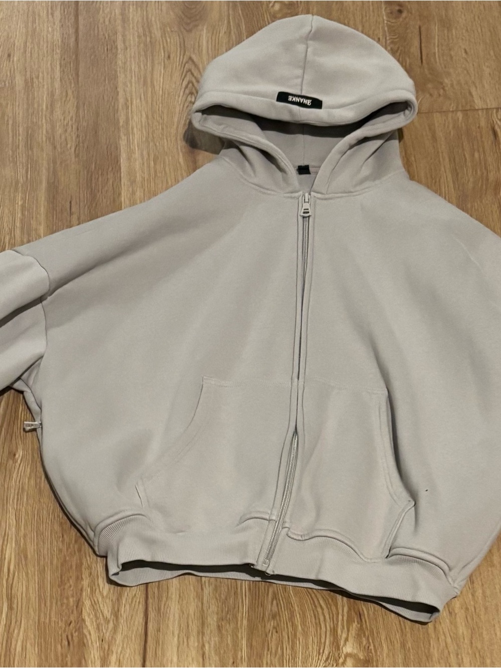 ANANKE Oversized Tan Zip Hoodie Jacket - Men’s Medium
